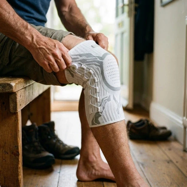 Putting on Kneeva adjustable knee support