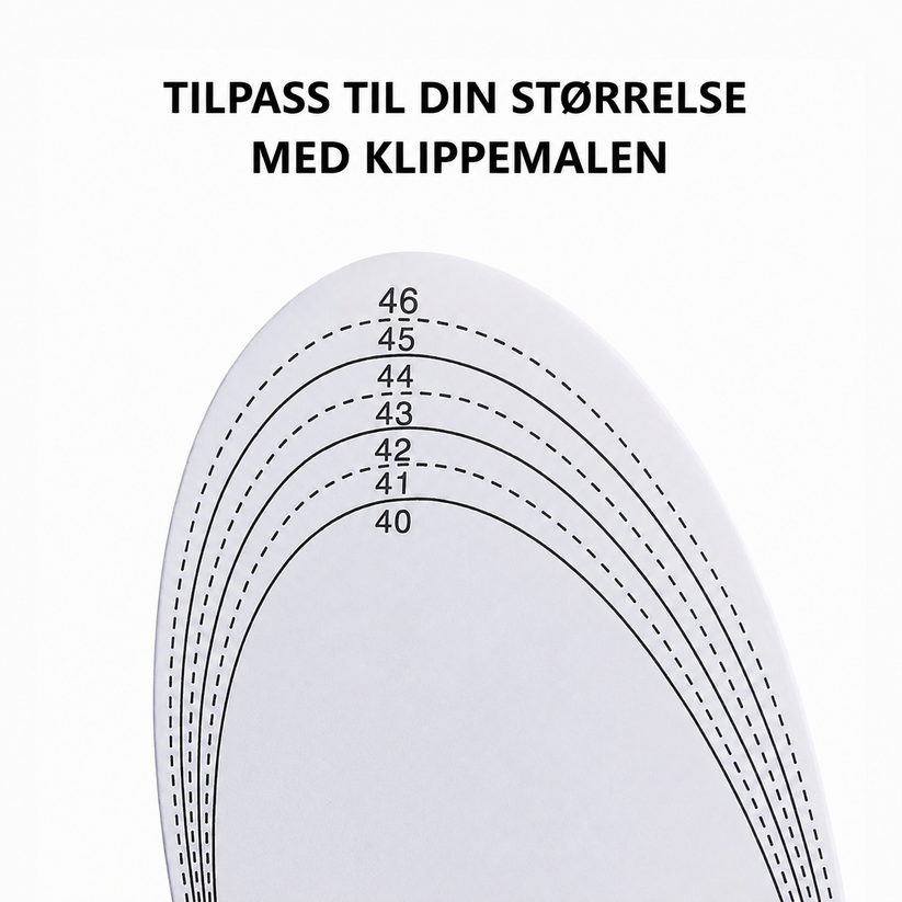 SteadyStep størrelsesguide og klippemal